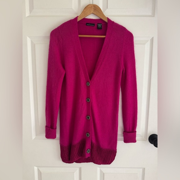 Moda International Pink Longline Cardigan Sweater Size Small - Picture 1 of 9